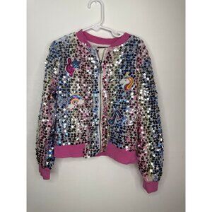 JoJo Siwa Sequin-like Girls Zip Up Jacket - Size 6